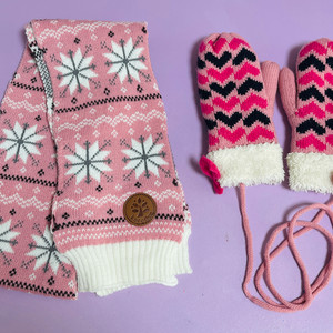 (새상품)아동 핑크목도리&장갑세트