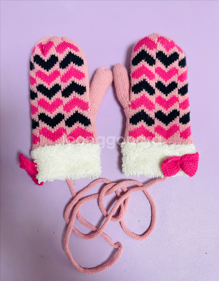 (새상품)아동 핑크목도리&장갑세트--3