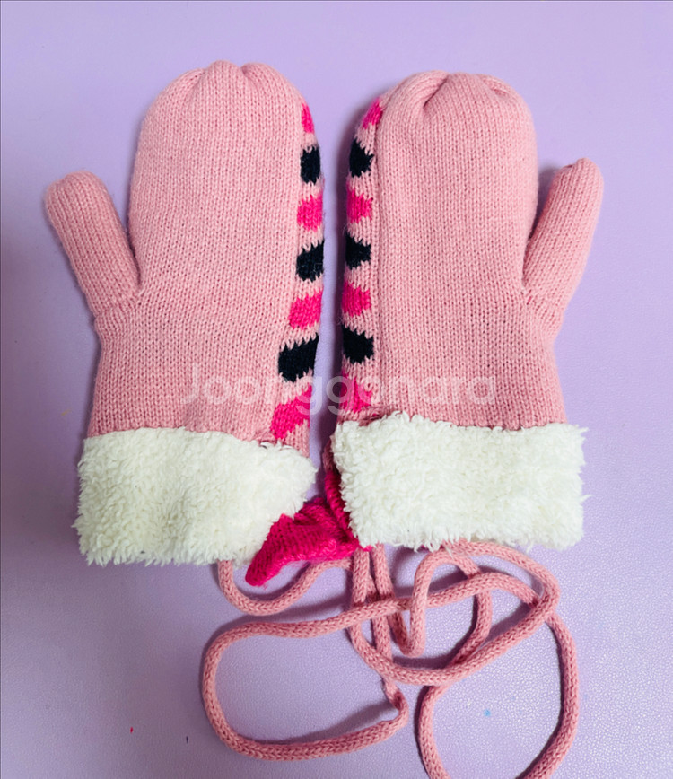 (새상품)아동 핑크목도리&장갑세트--4