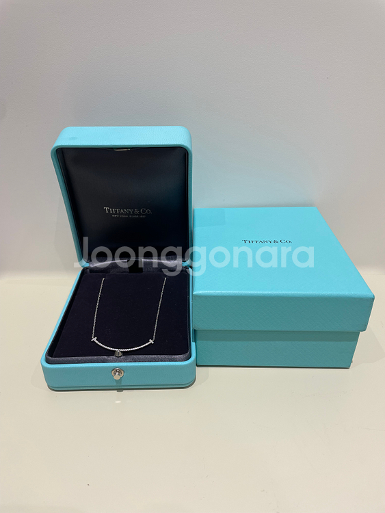 티파니 T 스마일 다이아 목걸이 18K--0