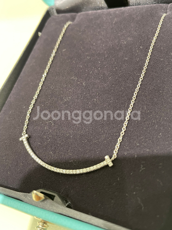 티파니 T 스마일 다이아 목걸이 18K--1