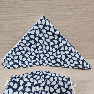 [새제품] 면 목도리(턱받이) & 면 마스크 세트 (유아용 아동용)