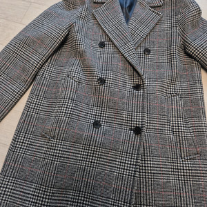 베네통 체크 모직코트 55~66