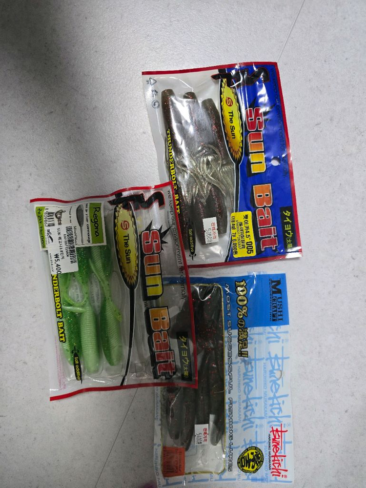 배스낚시 웜, ,지그헤드 , 훅 일괄 팝니다 이미지