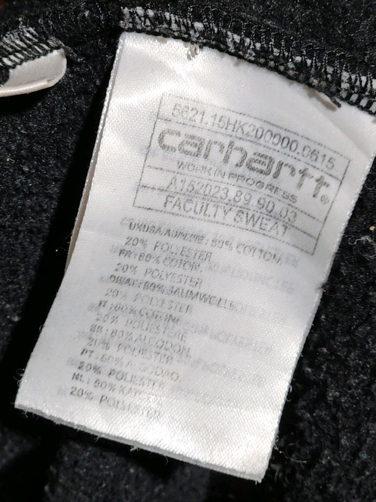 (L) 칼하트 빅로고 맨투맨 블랙 기모 스웨트 티셔츠--3