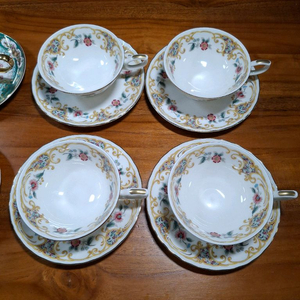 일본 명품 Keito 찻잔, 소서 4세트