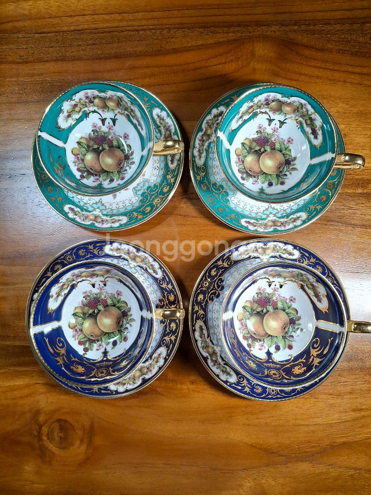 영국풍 본차이나 찻잔, 소서 4세트--9