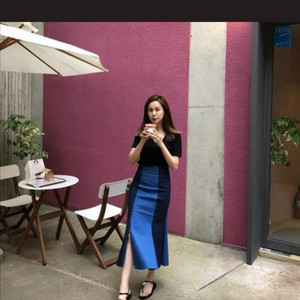 유어네임히어 데님스커트