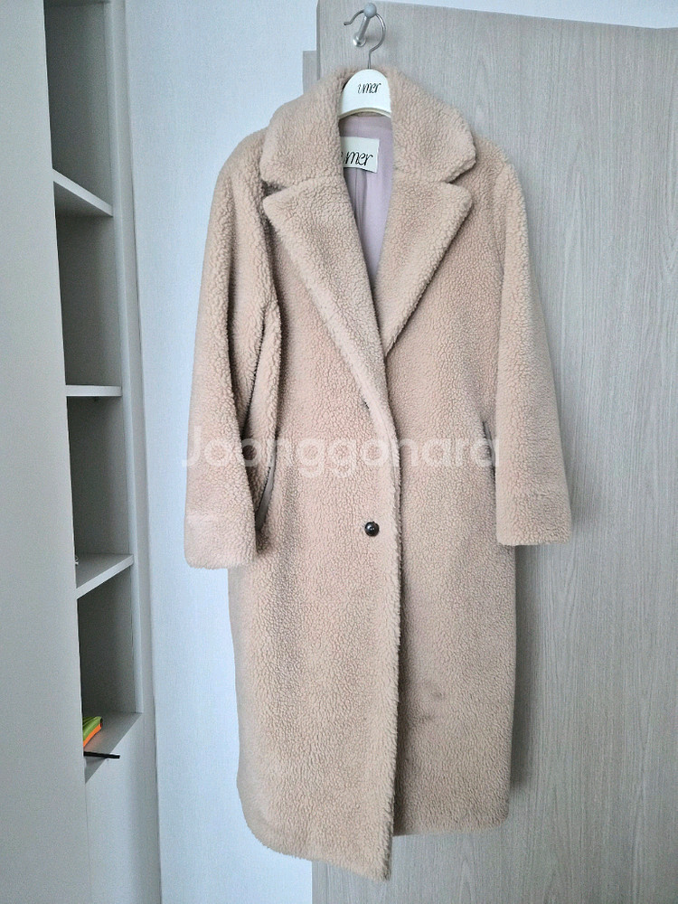 Umer 유메르 테디베어 시어링 코트 베이지--0