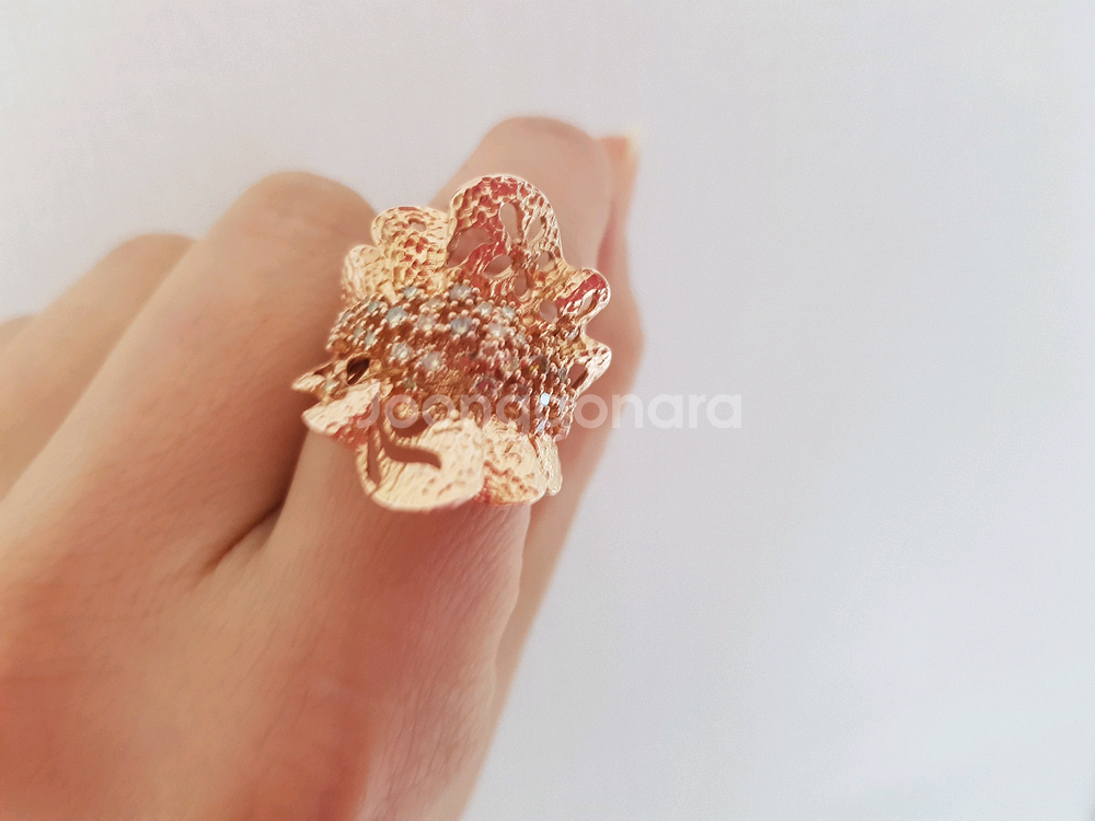 18k 다이아 꽃 모티브 반지--1