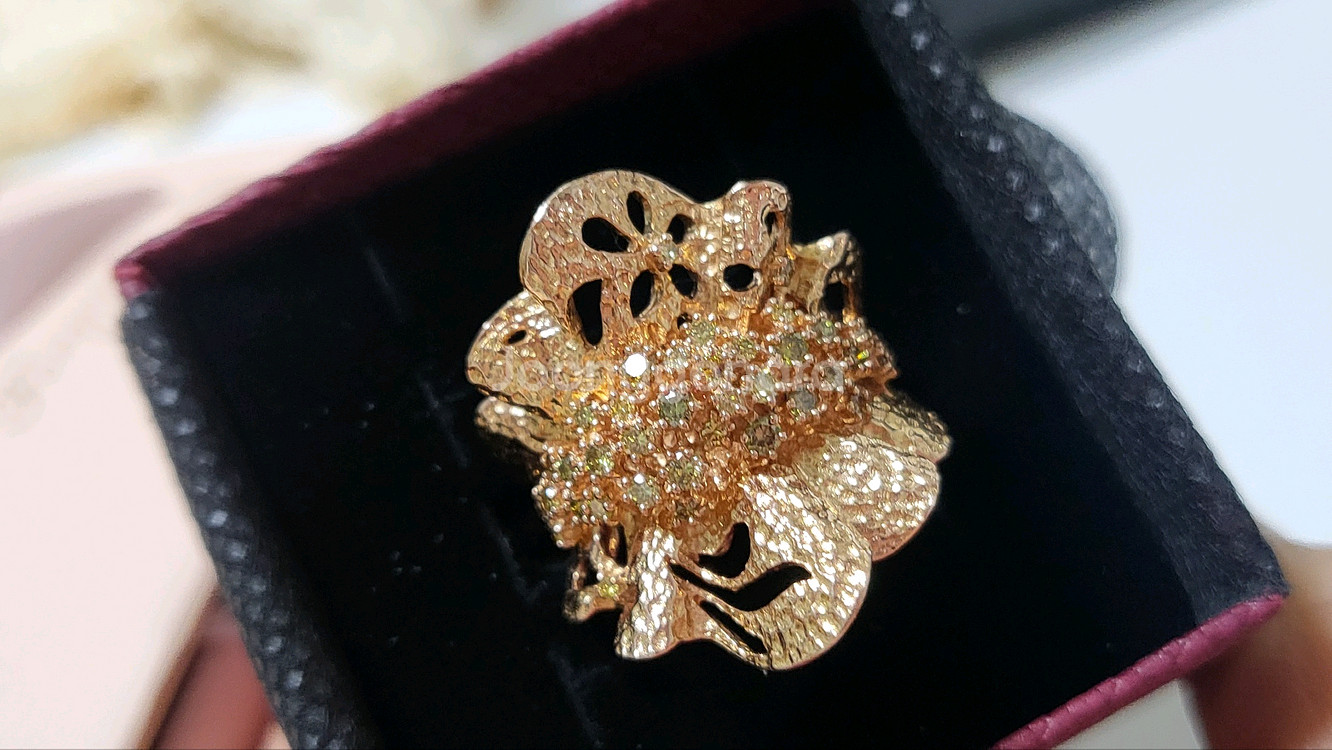 18k 다이아 꽃 모티브 반지--3