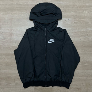 나이키 키즈 아동용 스우시 로고 바람막이 후드자켓 [블랙] 8-10세