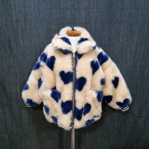 리미떼두두 여아동 하트 퍼코트, 자켓 90 (3-4세)011502