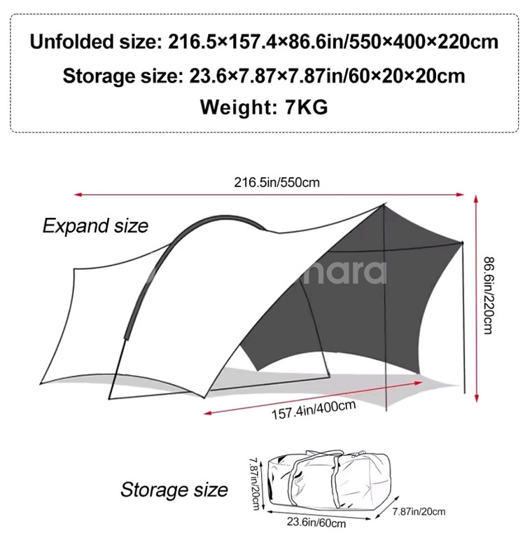 새상품 캠핑 차박 대형 하비타프 쉘터 풀옵션--6
