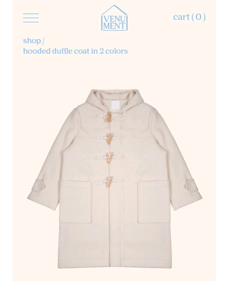 베뉴먼트 후디드 더플 울코트 블랙 /미착용 새상품 /정가38만5천원 (택포) 떡볶이코트 울코트 이미지