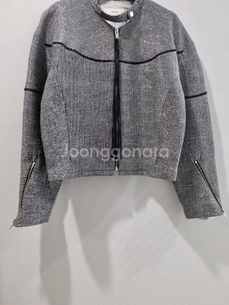 한섬 SYSTEM 시스템 트위드 집업 자켓--3