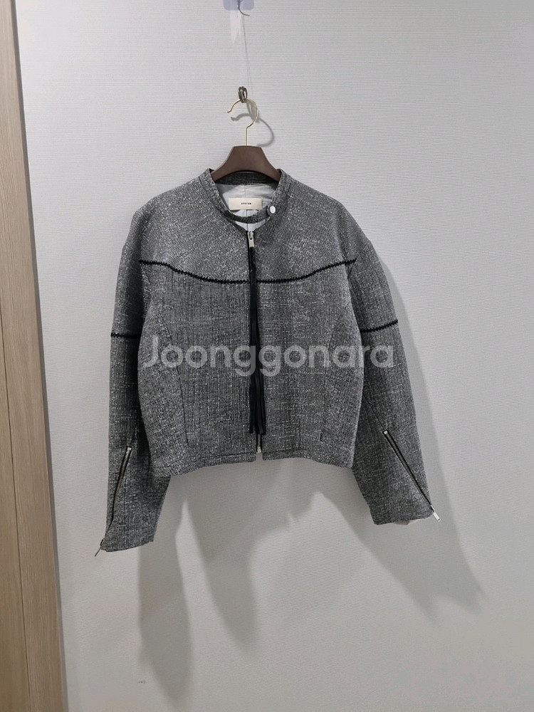 한섬 SYSTEM 시스템 트위드 집업 자켓--0