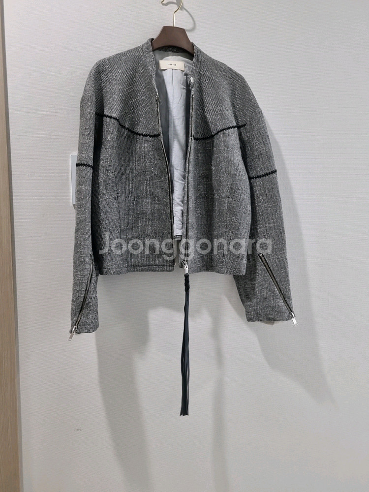 한섬 SYSTEM 시스템 트위드 집업 자켓--1