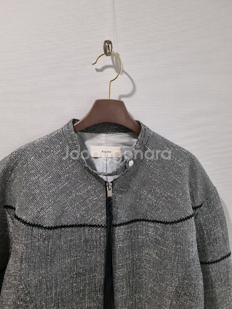 한섬 SYSTEM 시스템 트위드 집업 자켓--2