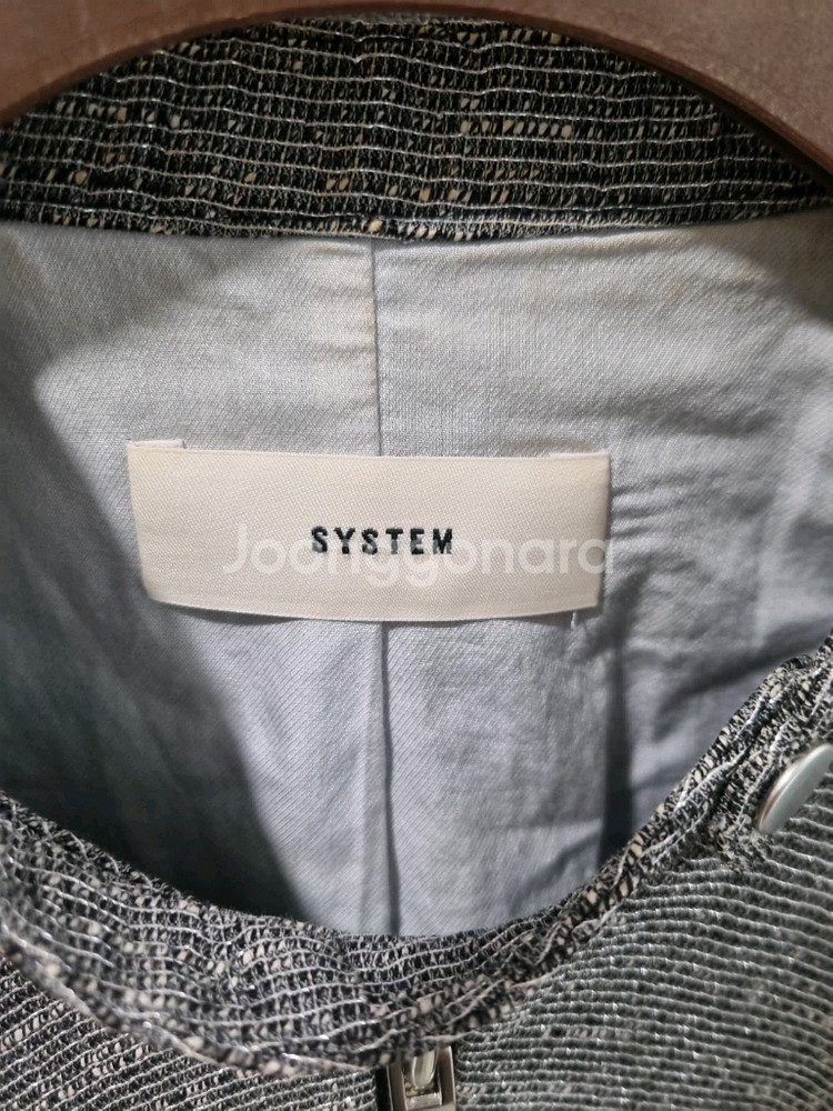 한섬 SYSTEM 시스템 트위드 집업 자켓--4