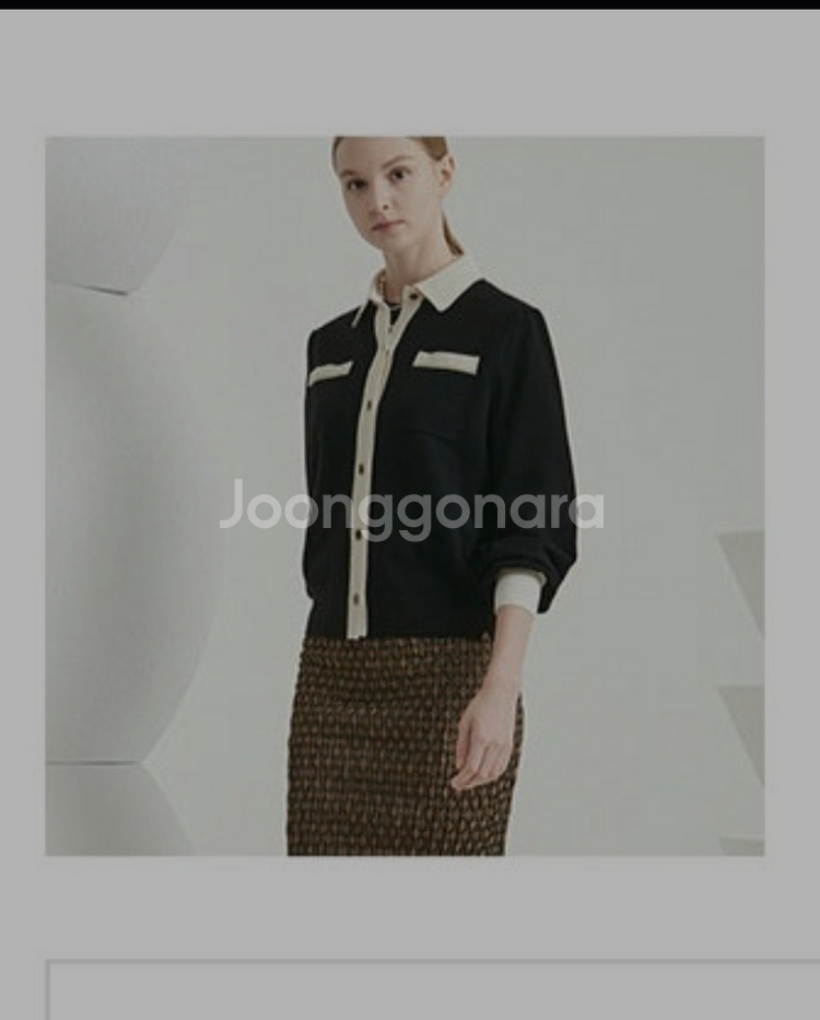 TIME 모·캐시미어 혼방 배색 니트 가디건 (F)--0