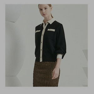 TIME 모·캐시미어 혼방 배색 니트 가디건 (F)