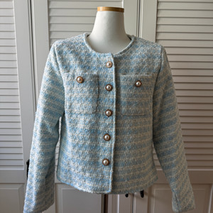 하늘색 트위드 자켓