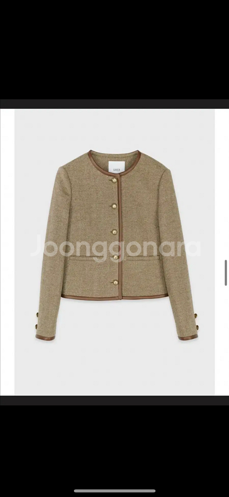 유메르 램스킨 트리밍 재킷(브라운)--0