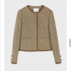 유메르 램스킨 트리밍 재킷(브라운)