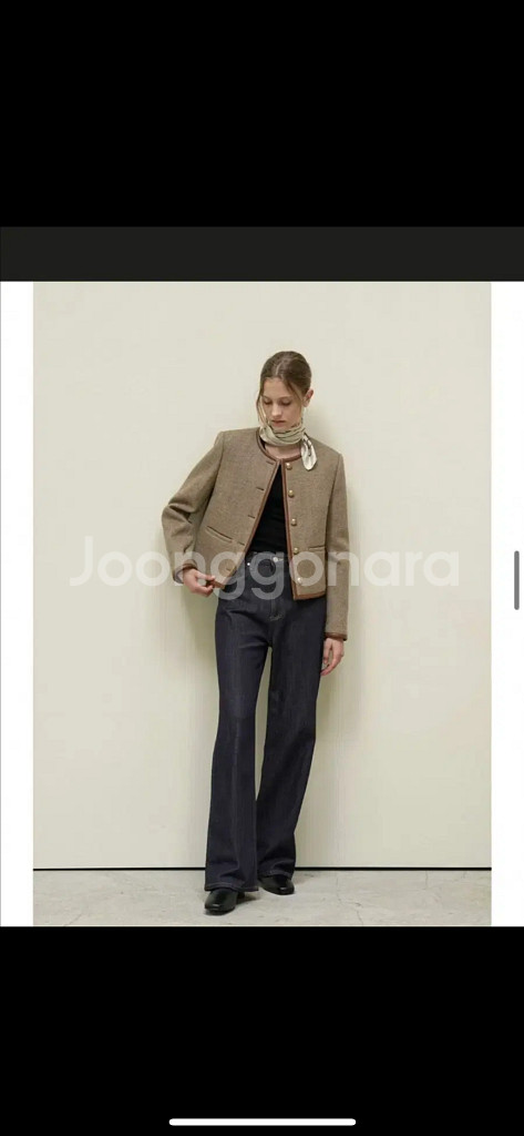 유메르 램스킨 트리밍 재킷(브라운)--3