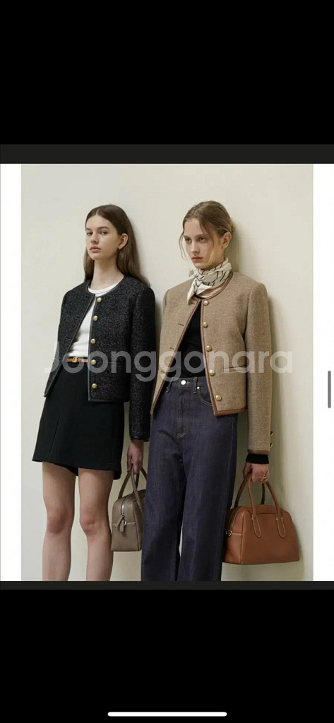 유메르 램스킨 트리밍 재킷(브라운)--2