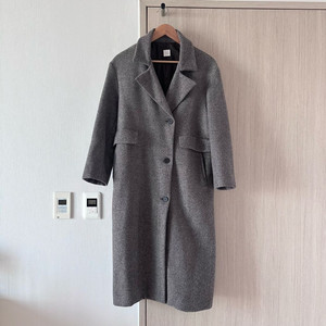 울혼방 헤링본롱코트