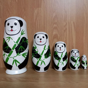 팬더 마트료시카 러시아인형 목각인형 5개 세트