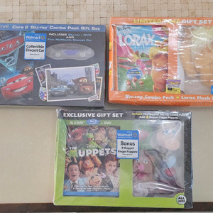 디즈니 Cars, Lorax, Muppets Blu-ray + DVD 세트 이미지