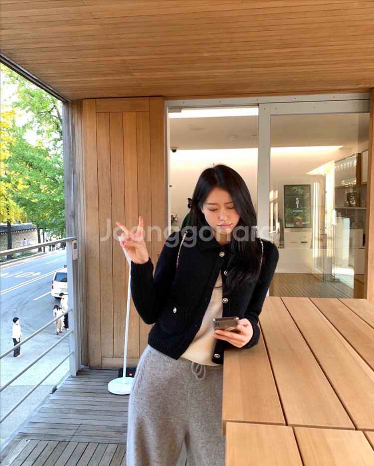 르플레인 뉴캐시미어 니트팬츠 그레이 롱기장--0