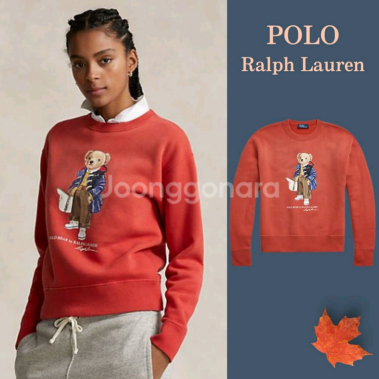 (한정판)폴로 랄프로렌 여성 베어 곰돌이 플리스 맨투맨 티셔츠--1