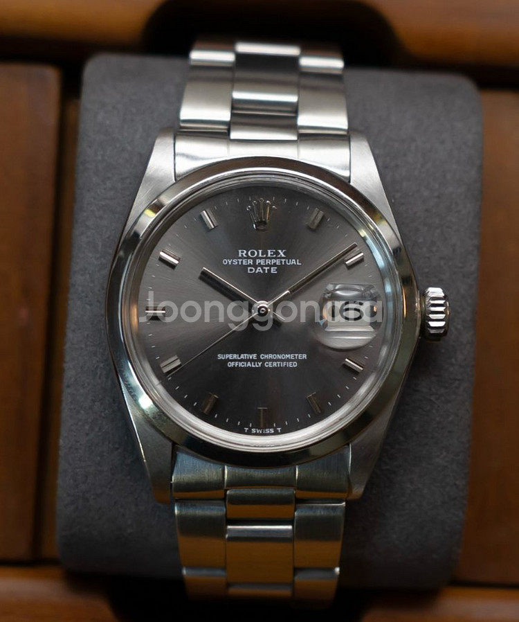 롤렉스 오이스터 퍼페츄얼 데이트 1500 메탈릭그레이 빈티지 시계--0