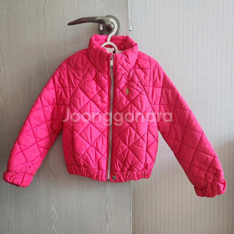 폴로키즈 핫핑크 누빔 퀼팅 점퍼 자켓 5T 110사이즈--0