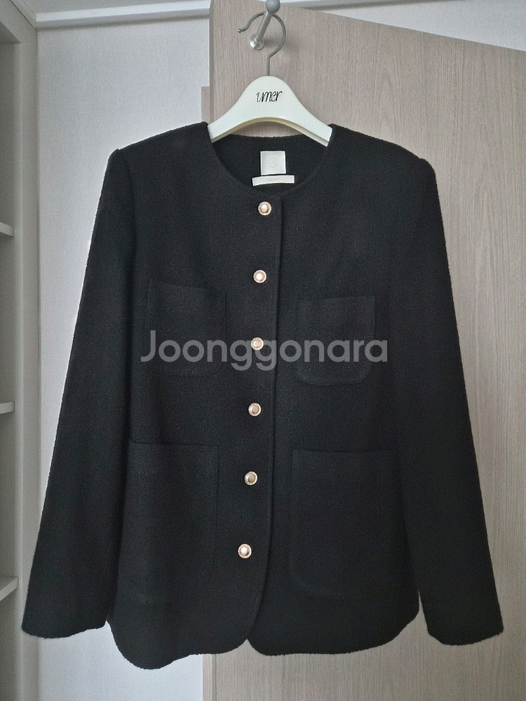 유메르 마틸다 트위드 자켓 블랙--4