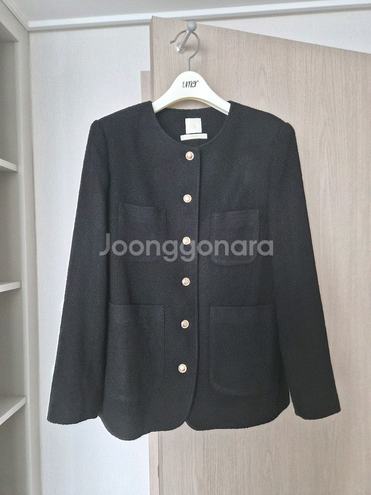 유메르 마틸다 트위드 자켓 블랙--3