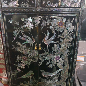 자개장 흑칠 나전칠기 학화조 앤틱 가구 인테리어