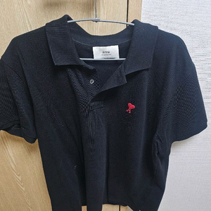 아미 스몰 하트 로고 폴로 셔츠 블랙 xxl 이미지