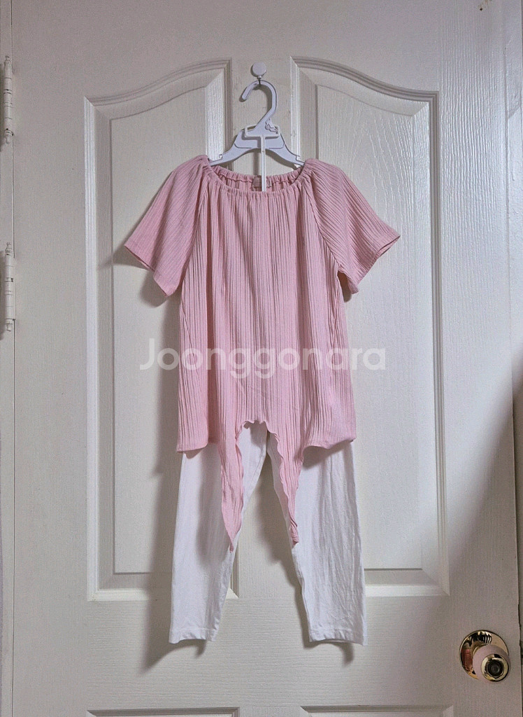 140/10-11Y 페리미츠 골지 매듭티+폴햄 아이보리 레깅스 상하복세트--2