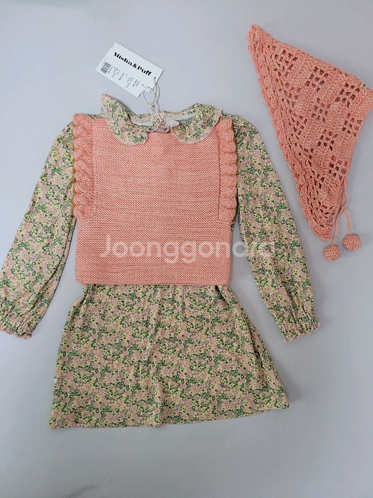 미샤앤퍼프 자몽 베스트 크로쉐 원피스 5-6y--0