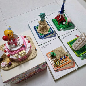 카카오프렌즈 랜드마크 4종 + 10주년 브릭 피규어 레고