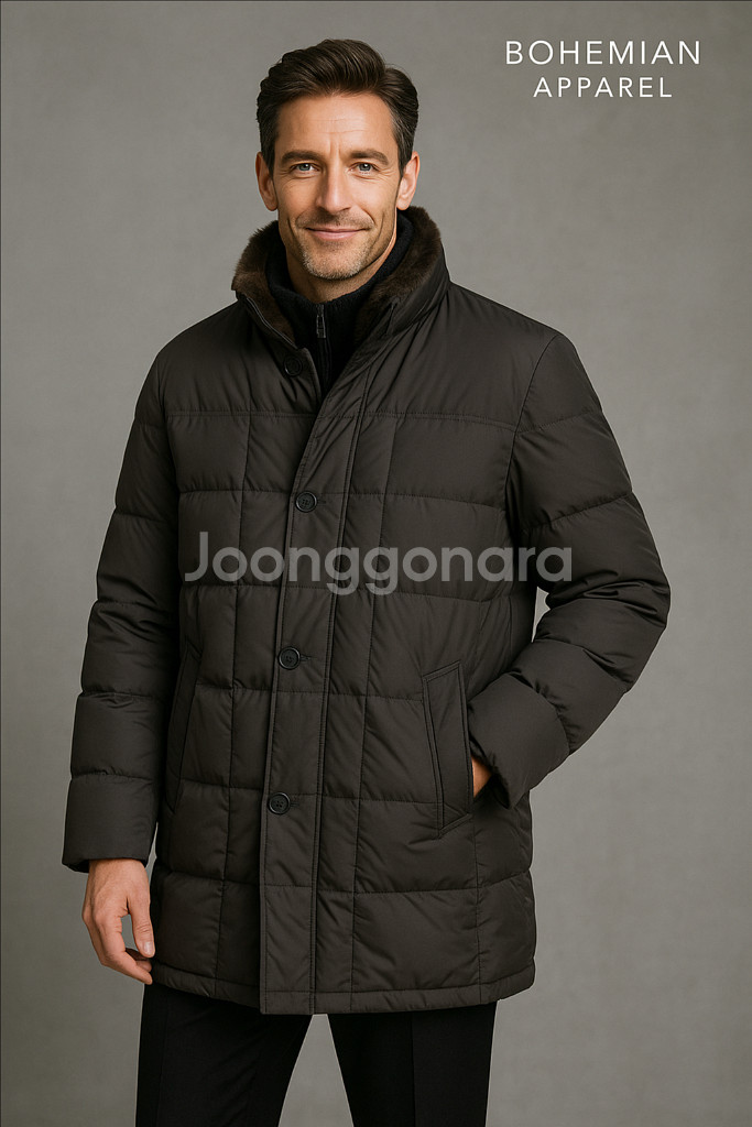 [남자 100]갤럭시 라이프스타일 사각퀄팅 구스다운 정장코트--8