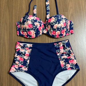 플라워 패턴 비키니 세트(사이즈 S)