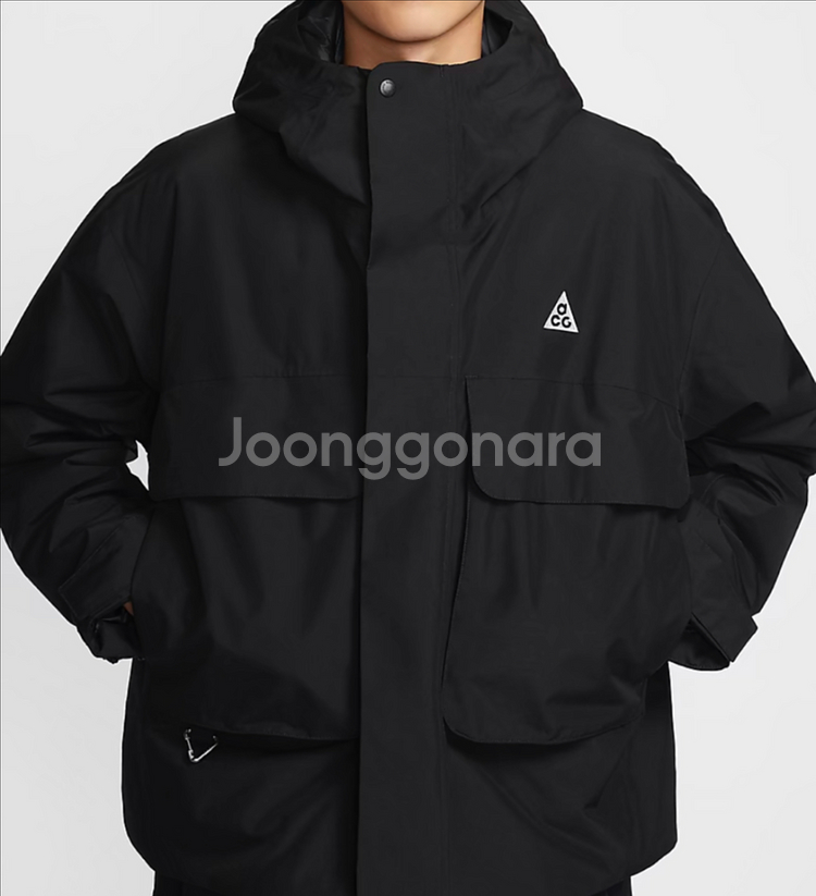 (3XL)나이키acg프리마로프트 스컬 피크 스톰핏 자켓 블랙 앤트러사이트 새제품 팝니다--3