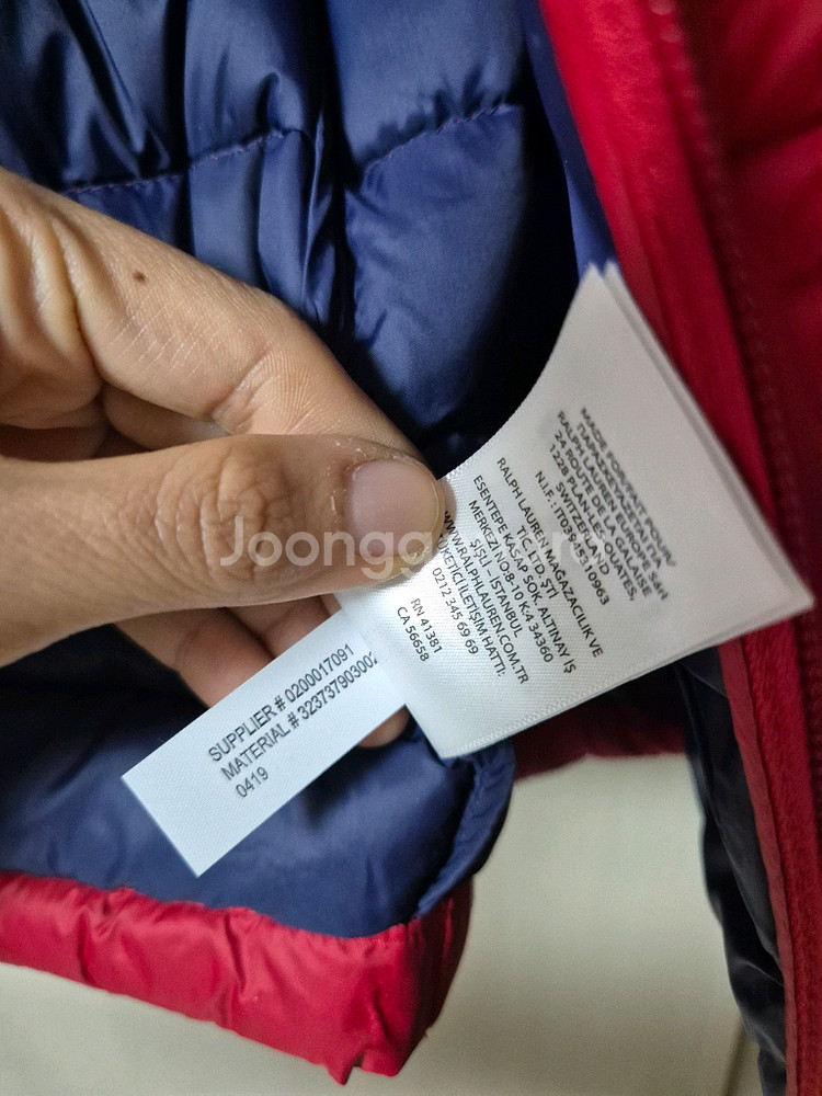 폴로 랄프로렌 경량패딩 자켓 덕다운점퍼 보이즈XL 남성95--6