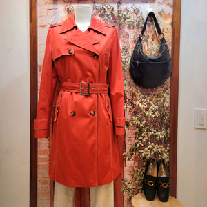 런던포그 LONDON FOG 레드 트렌치 코트